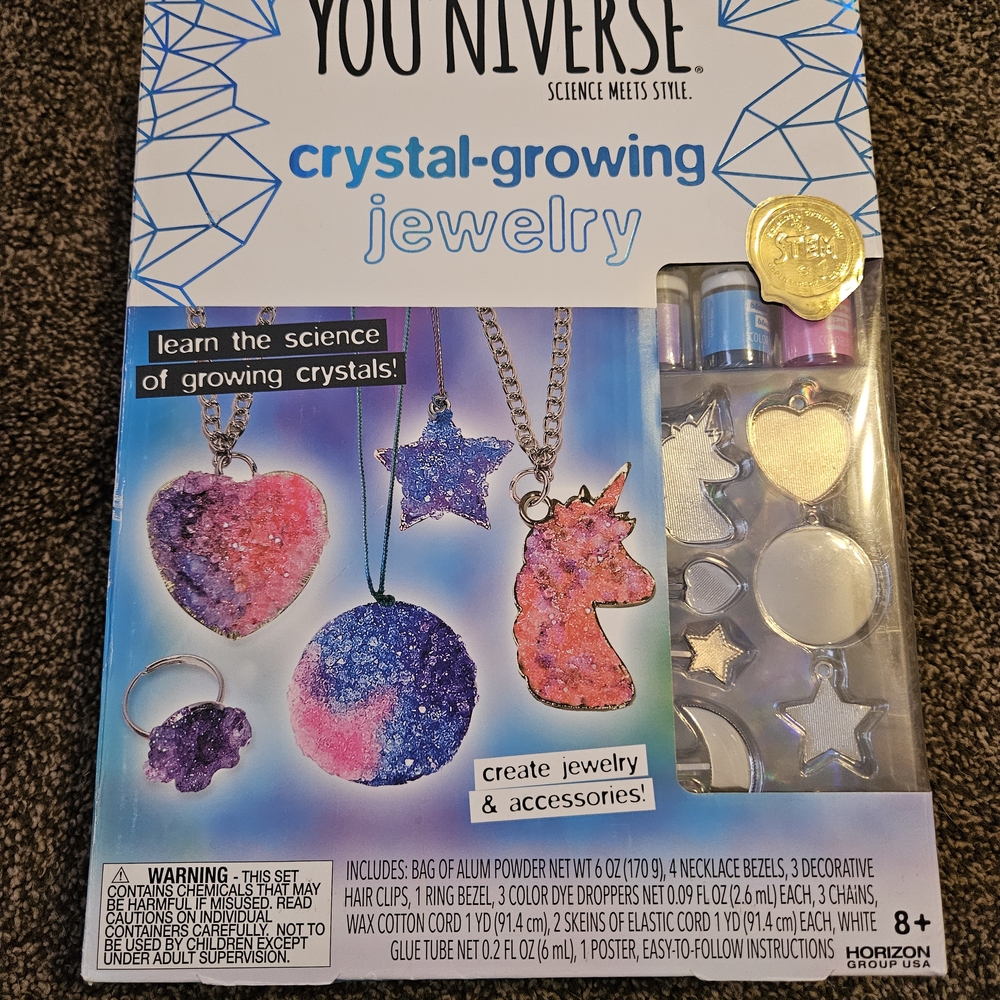 Crystal-Growing Jewelry Kit - Purple, Pink, Blue